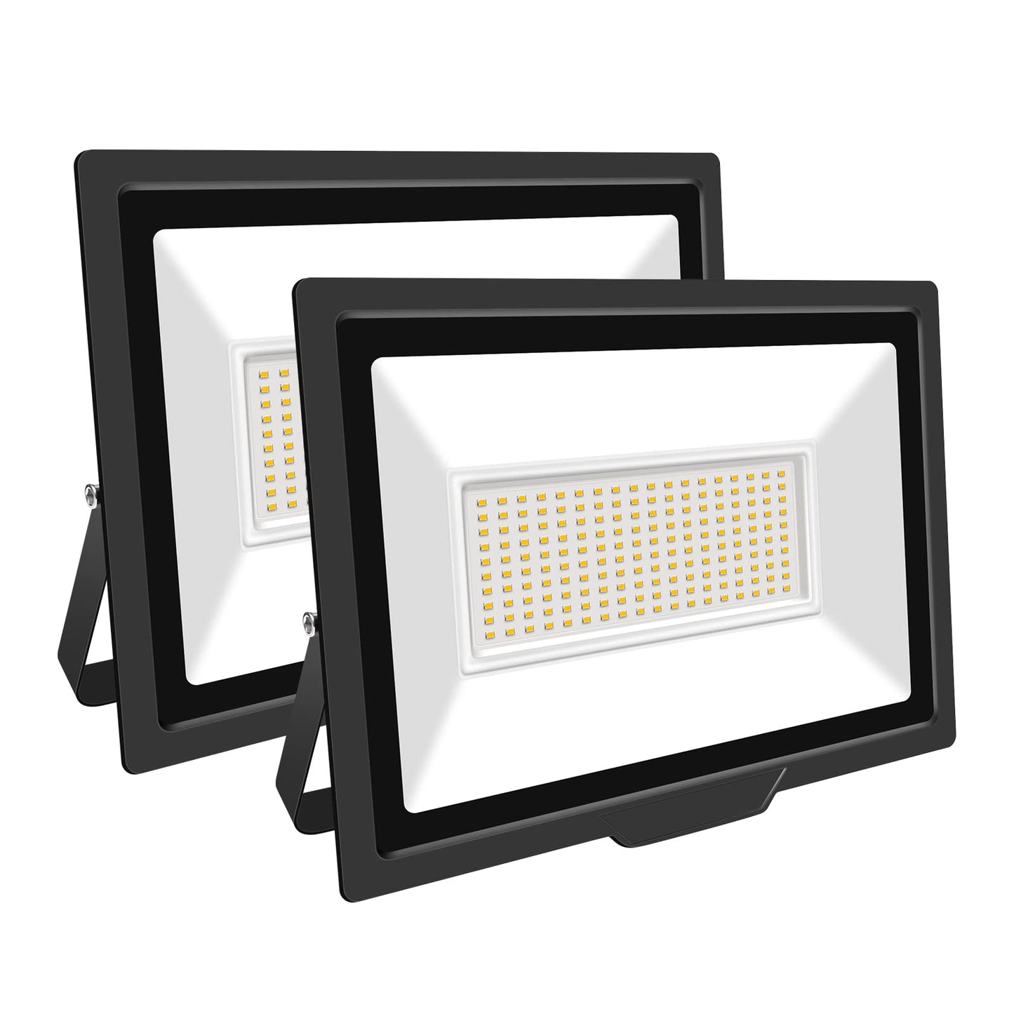 SKYWORLD 2 Pack LED Flood Lights Outdoor, 150W 15000LM LED Security Flood Light, 4000K Daylight Warm White IP66 Waterproof Lighting Outside for Garden Yard Garages Patio Billboard Playground Stadium