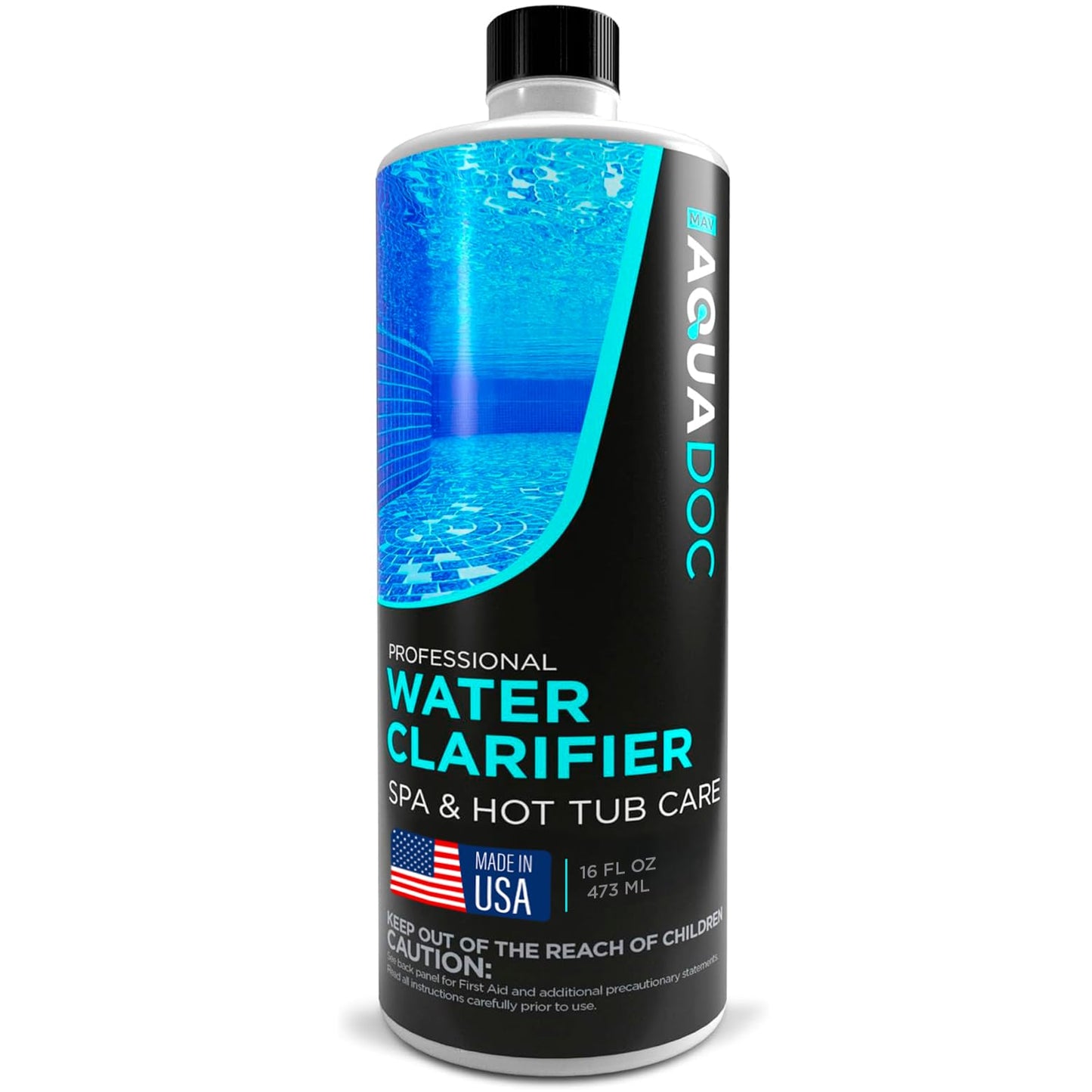 MAV AquaDoc 16oz Spa & Hot Tub Clarifier for Fast Acting Cloudy Water Treatment - Keep Your Spa Clear & Balanced