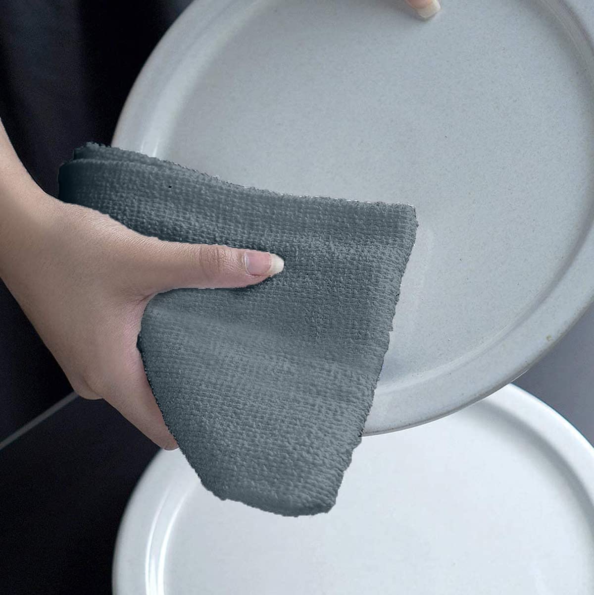 Avalon Towels Cotton Shop Towels – (Pack of 60) Size 12x14 Inches Cleaning Rags – Highly Absorbent Shop Rags and Multipurpose Cleaning Towels for Automobiles, Industries, Garage and Homes (Grey)