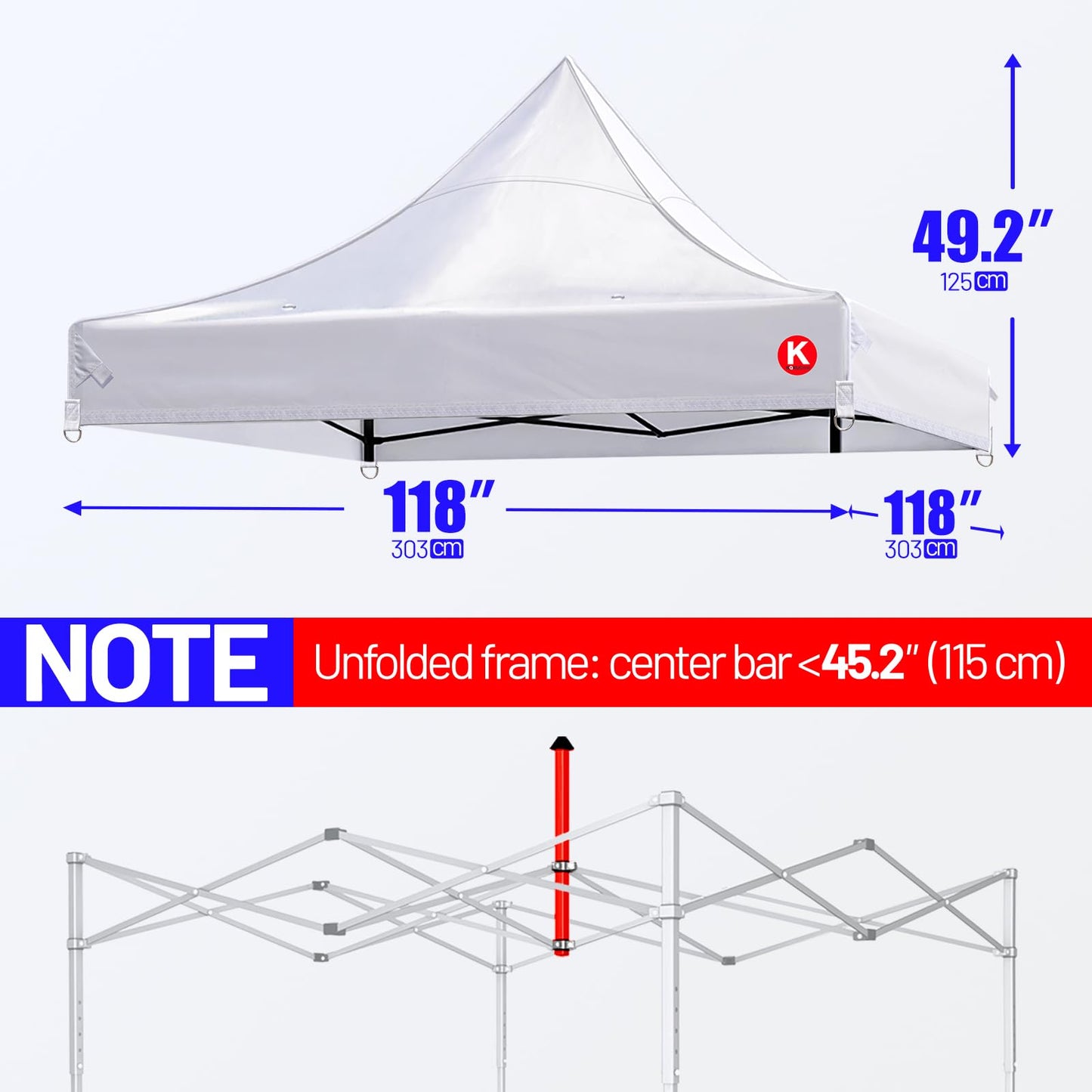 Replacement Canopy Top Cover for 10x10 Pop Up Canopy Tent - 8 Drainage Holes, Durable 600D Fabric for Garden, Patio, Camping, Outdoor Events, Vendor Booths (Canopy Cover Only) (White, 1)