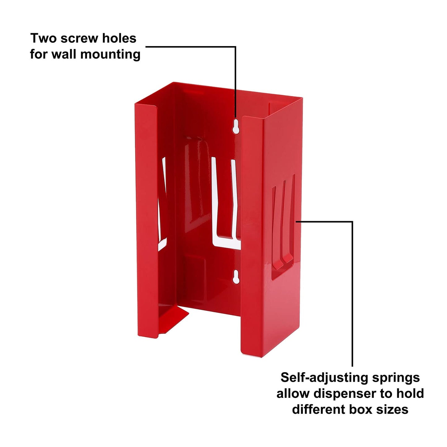 CASOMAN 2PCS Magnetic Glove/Tissue Dispenser, Black & Red, 8LBS Capacity, Glove Dispenser Wall Mount, Glove Box Holder, Glove Holder for Wall Mount, Magnetic Glove Box Holder