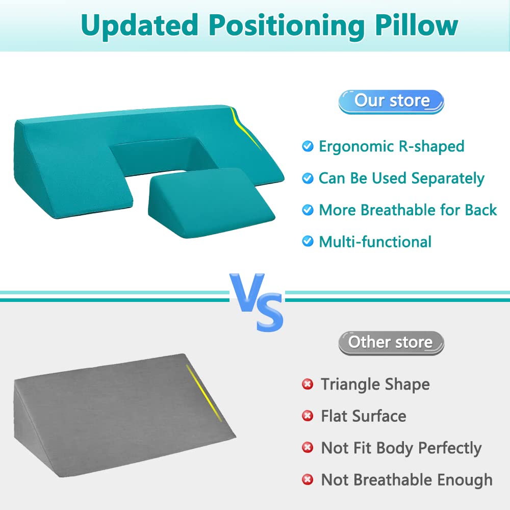 Bed Wedge Pillow for Sleeping Incline Foam Bedsore Turning Pillow for Bedridden Body Positioners Pressure Ulcer Prevention Cushion Triangle Medical Nursing Wedges Positioning Bedsore Pillow