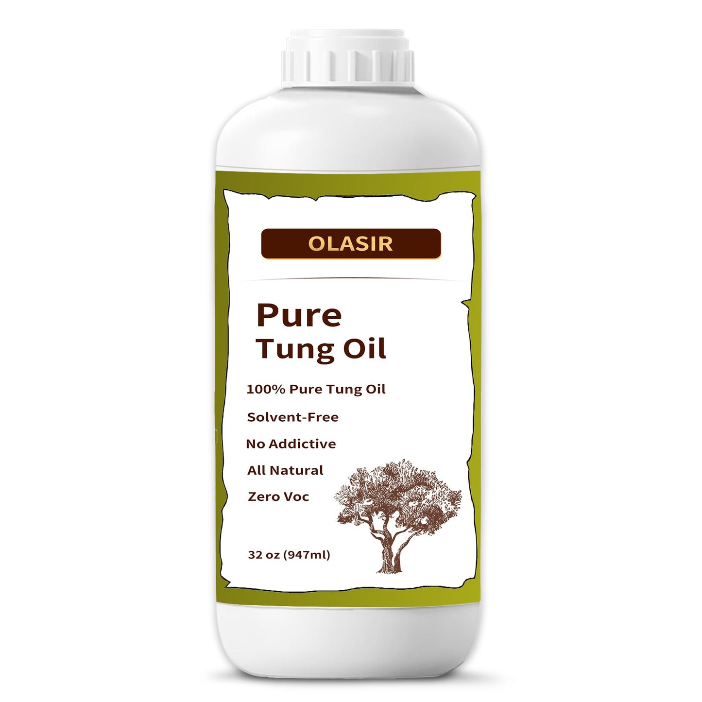 32 oz 100% Natural Pure Tung Oil for Wood Finishing Food Grade Safe, Waterproof Tung Oil for Wood Floors, Butcher Block, Indoor & Outdoor Furniture