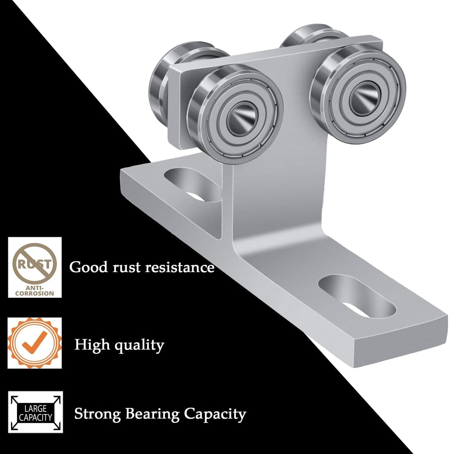 2 Pcs Electric Hoist Roller Trolley 4 Wheel Trolley Assembly for Use with 1-5/8" Wide and All 1-5/8" or Taller Strut Channel, 4 Bearing/Pulleys Support Trolley Assemblies for PA400 to PA1000
