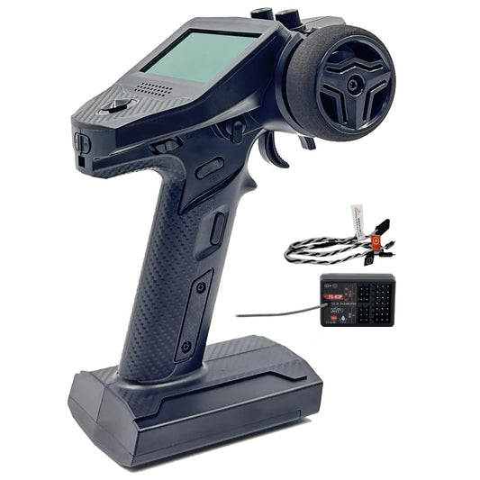 Alaohu FS-G7P 7 Channels RC Transmitter and Receiver FS-R7P Fly 2.4GHz Sky Surface Radio Controller System for RC Crawler, Buggy, Cars and Boats (Upgrade Sponge Steering Wheel)