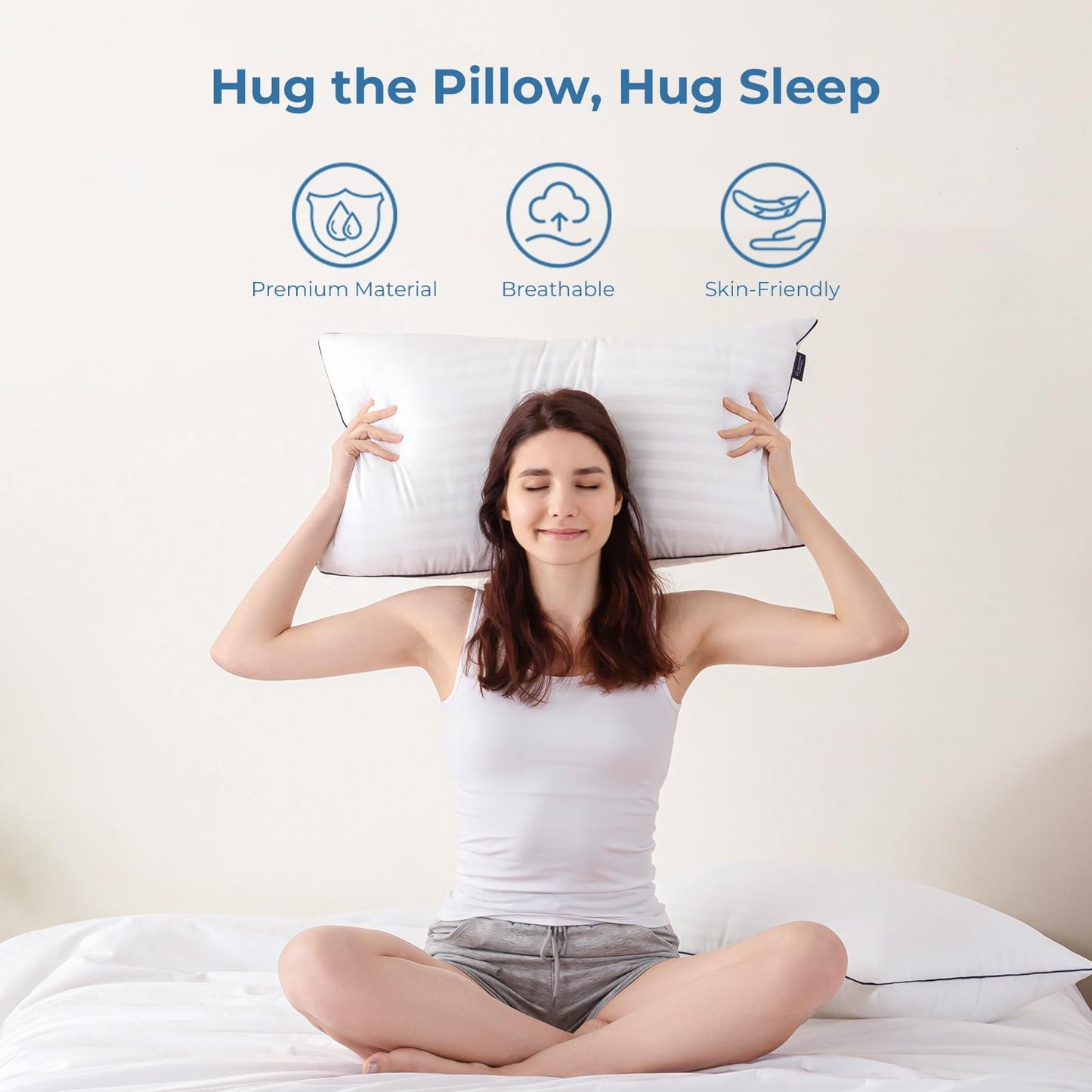 Pillows Standard Size Set of 4 - Bed Pillows for Sleeping 4 Pack, Cooling Supportive Hotel Pillows with Premium Soft Down Alternative Fill for Side Stomach and Back Sleepers