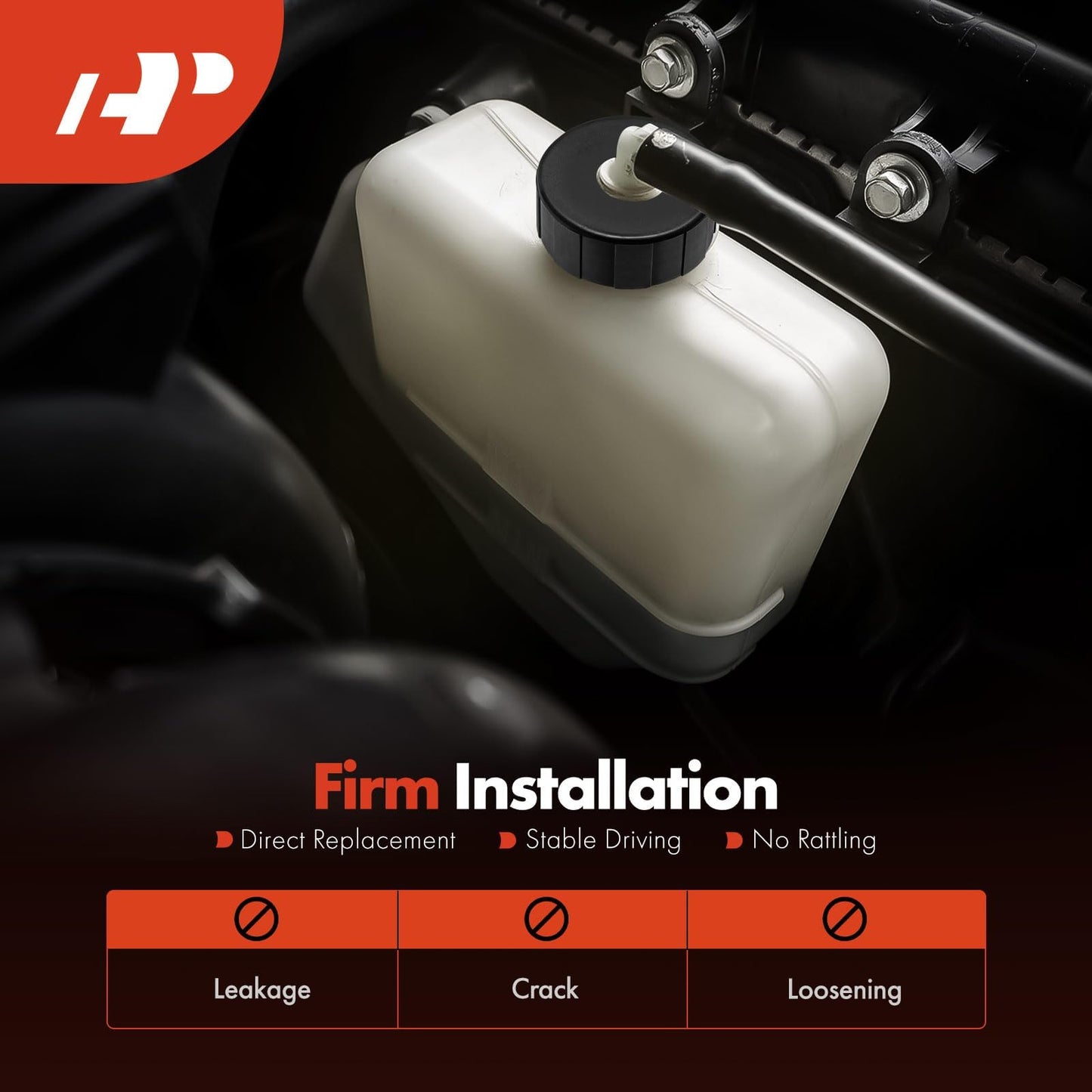 A-Premium Automatic White Universal Coolant Reservoir Bottle Kits Compatible with More Vehicles, W/Mounting Clips, Overflow Tube, Clamps, Cap, Gasket,Screws & More Accessories