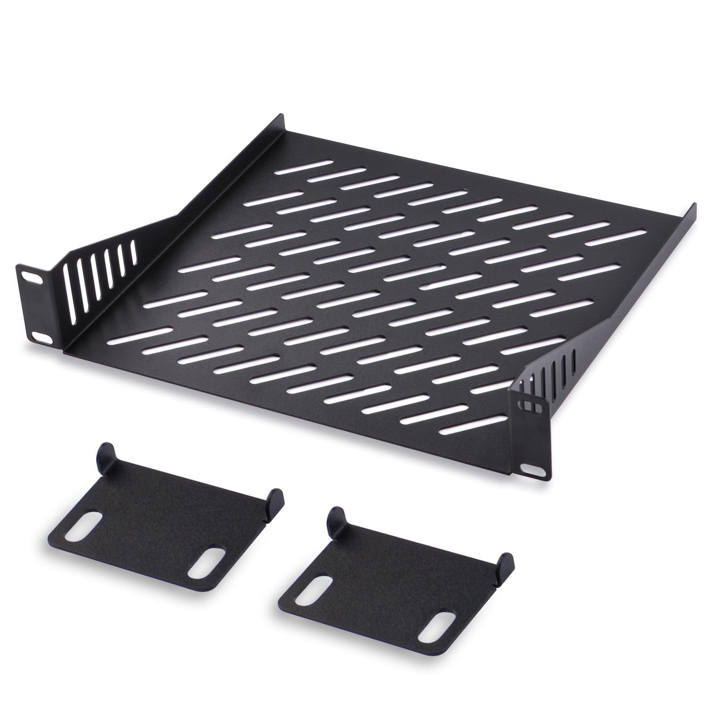 GeeekPi 1U Server Rack Shelf, 7.87" Depth Vented Rack Mount Cantilever Tray for 10 Inch Network Equipment Rack & Cabinet and DeskPi RackMate T1/T0 Server Cabinet