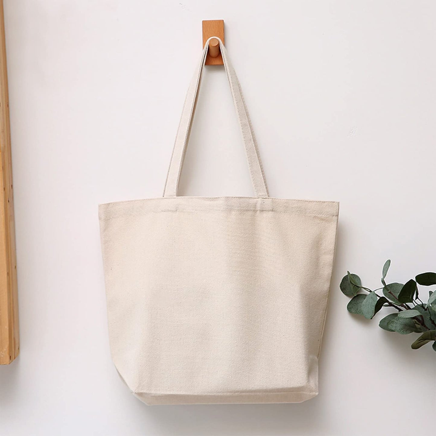 6 Packs Canvas Tote Bags, 16 x 13.4 Inch Reusable Grocery bags with Zipper, Heavy Duty Shopping Bags, Blank DIY Bags for Art Crafts Painting Embroidery Decoration