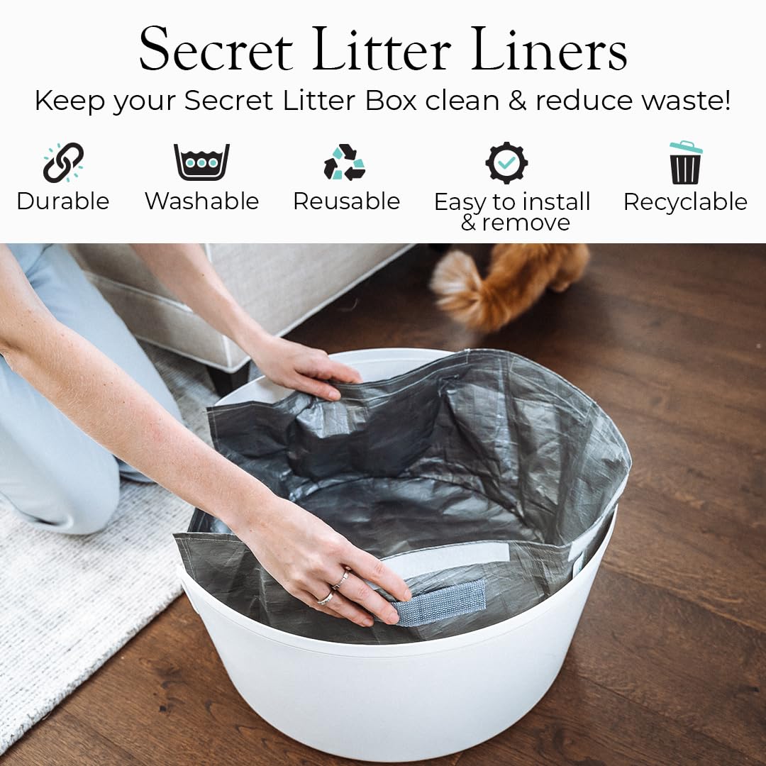 Reusable Liners (3-Pack), Compatible with the Secret Litter Box, Waterproof, Scratch Resistant and Leak Proof
