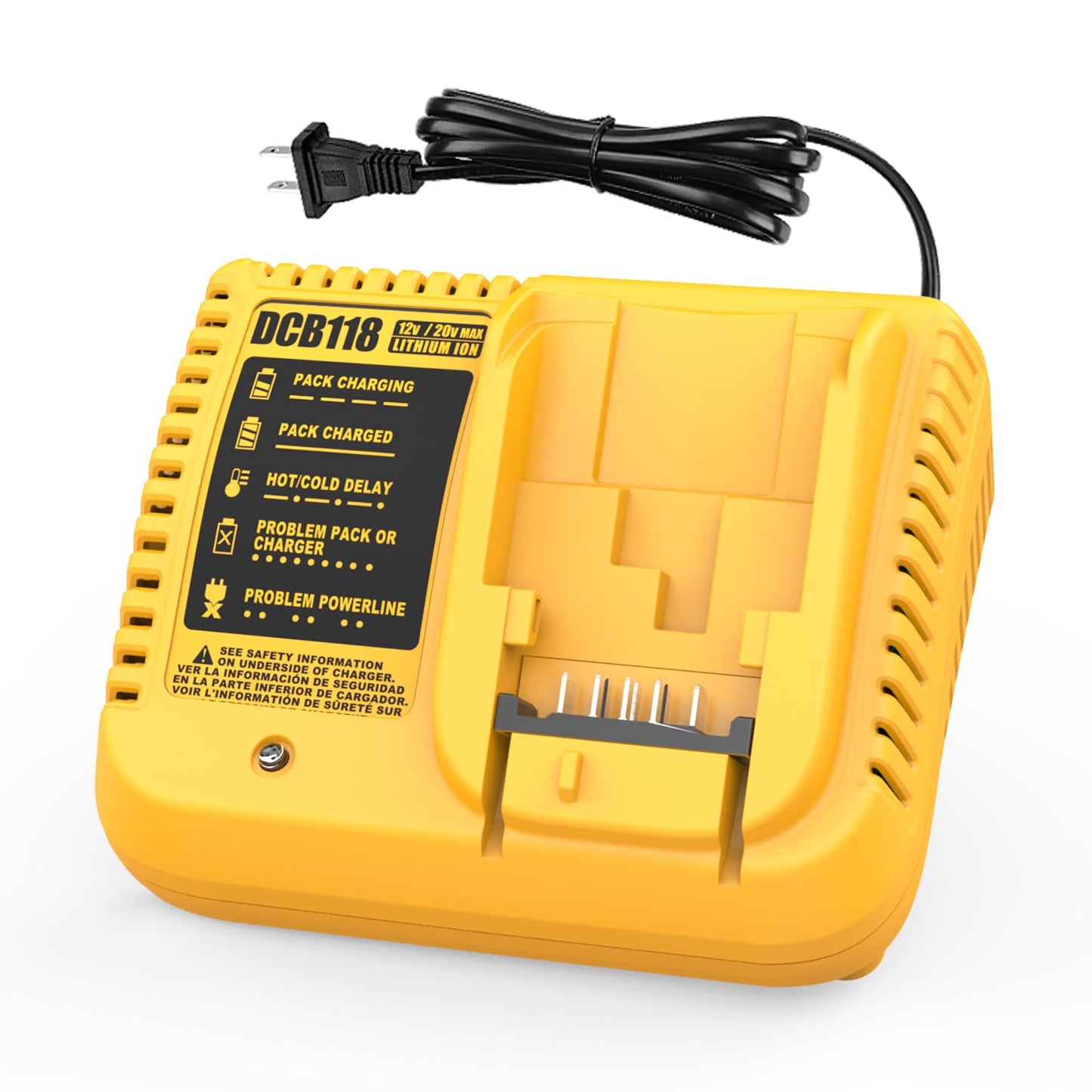 Bakipante DCB118 Fast Battery Charger Replacement for Dewalt 12V 20V Charger DCB115 DCB112 DCB105 DCB107 Compatible with Dewalt Lithium Batteries DCB120 DCB200 DCB206 DCB204