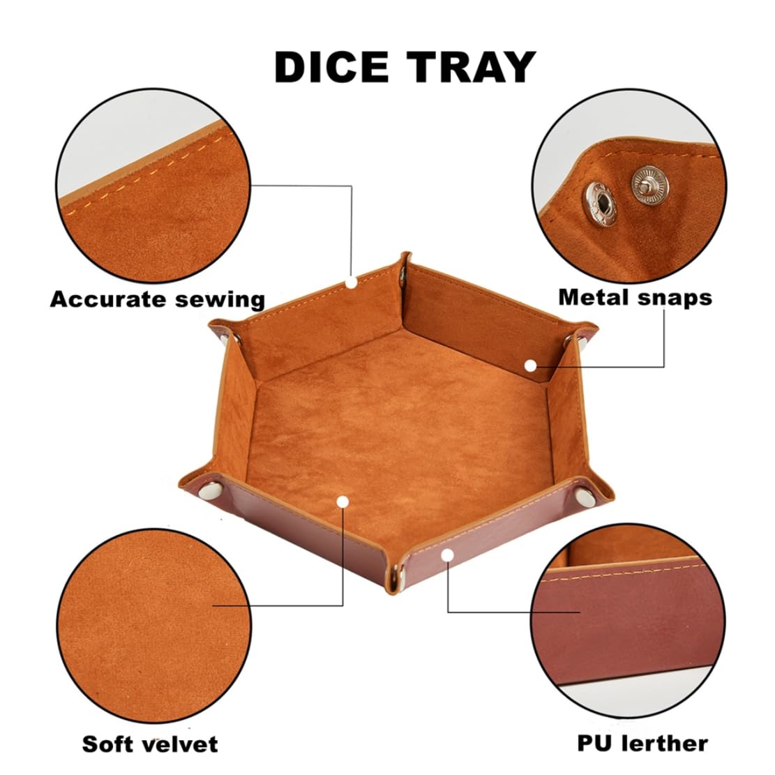 REZIPO Gifted Package 6 Sets DND Dice Double-Color Polyhedral Dice Dungeons and Dragons Rolling Dice for RPG MTG Table Games with Six Drawstring Bags and D&D Dice Tray