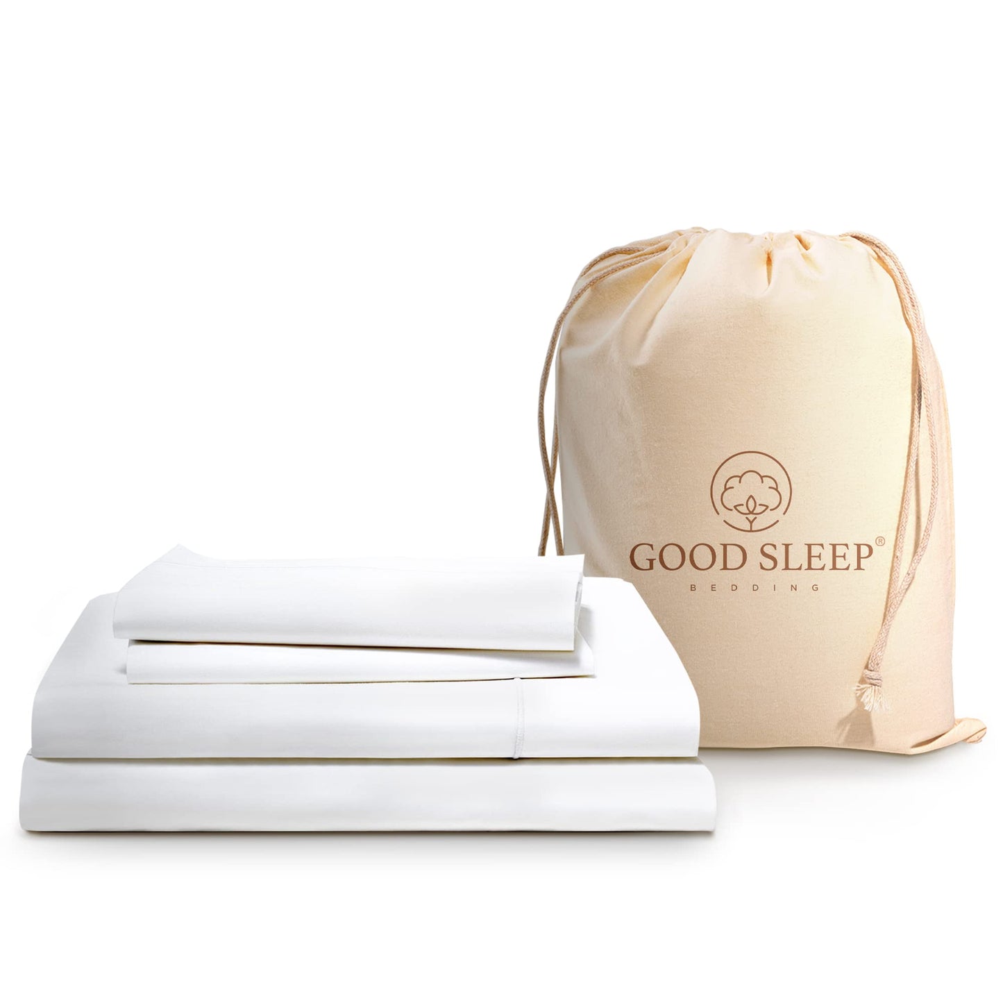 100% Egyptian Cotton Bed Sheets, 1000 TC Extra Long Cooling Sheets, 4 Pc White Twin XL Sheet Set, 16 inch Deep Pocket Soft Twin XL Sheets for Twin XL Mattress with Pillowcases, Fitted & Flat Sheet