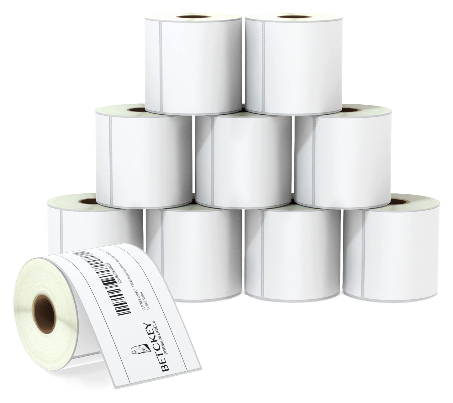 BETCKEY - 3" x 5" (76 mm x 127 mm) Multipurpose & Large Shipping Labels Compatible with Zebra & Rollo Label Printer,Premium Adhesive & Perforated [10 Rolls, 3500 Labels]