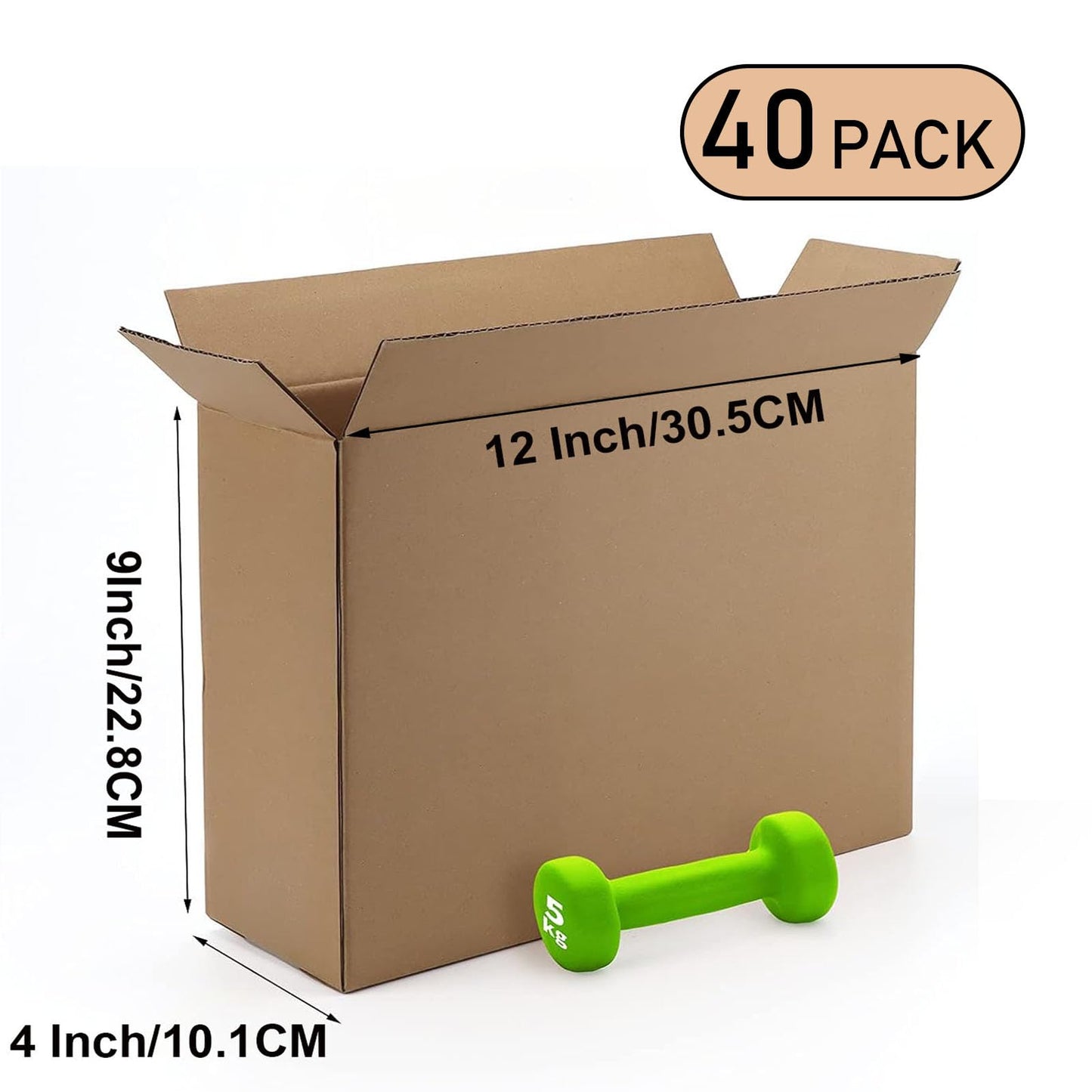 Schliersee 12x9x4 Shipping Boxes Set of 40, Brown Kraft Corrugated Cardboard Small Boxes Mailers for Packaging(30.5x22.86x10.1cm)