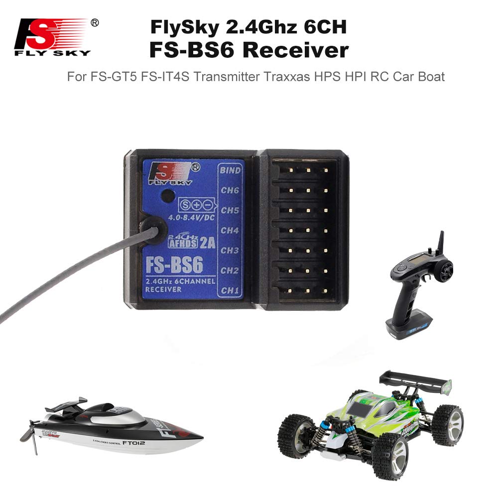 Goolsky Flysky FS-BS6 Receiver 2.4Ghz 6CH AFHDS2 for Flysky FS-GT5 FS-IT4S Transmitter for Traxxas HPS HPI RC Car Boat