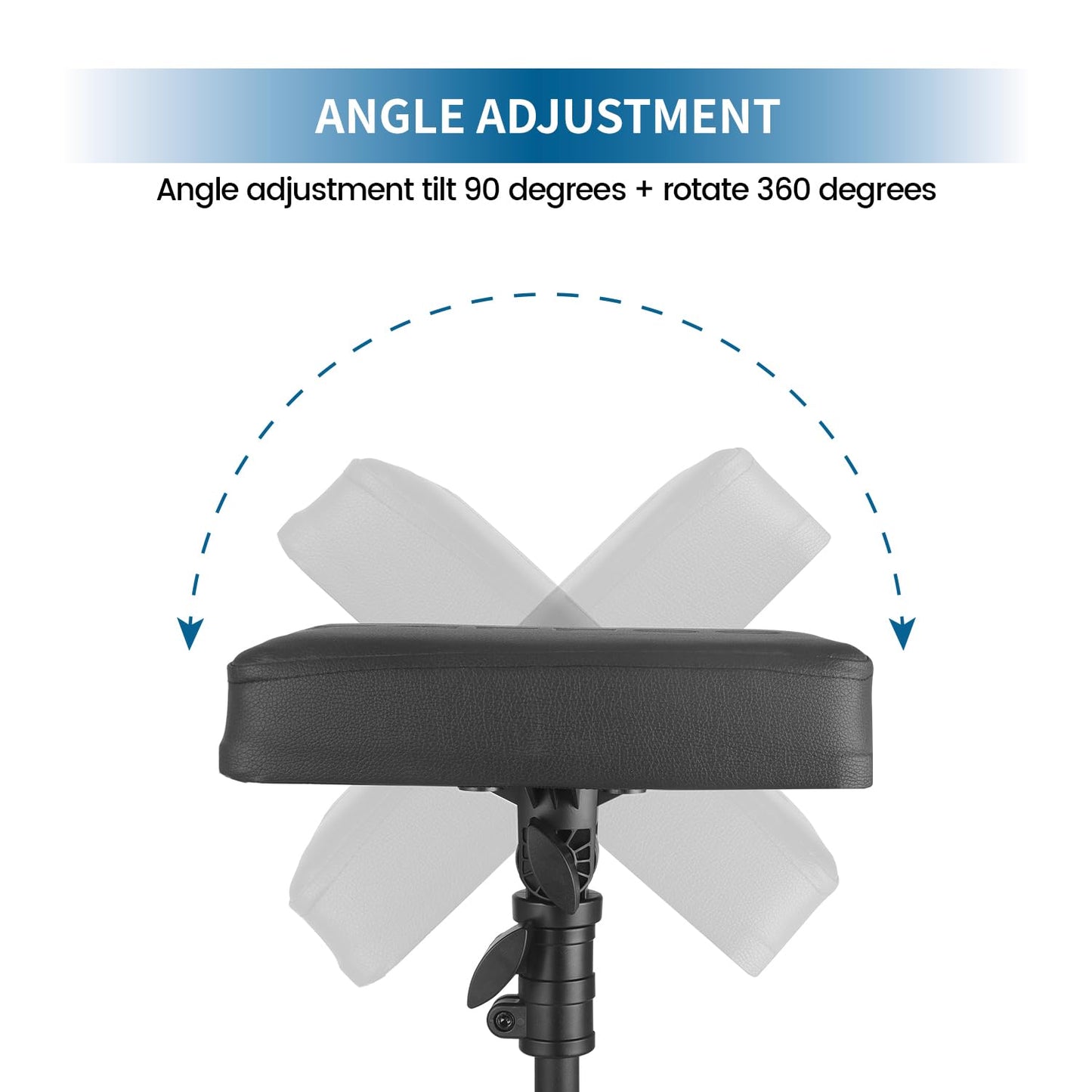 Tripartite Tattoo Armrest Stand Tripod Adjustable Height Tattoo Arm Holder Adjustable Portable Tattoo Arm Leg Rest Soft Sponge Pad for Studio Salon Tattoo Supplies, Black