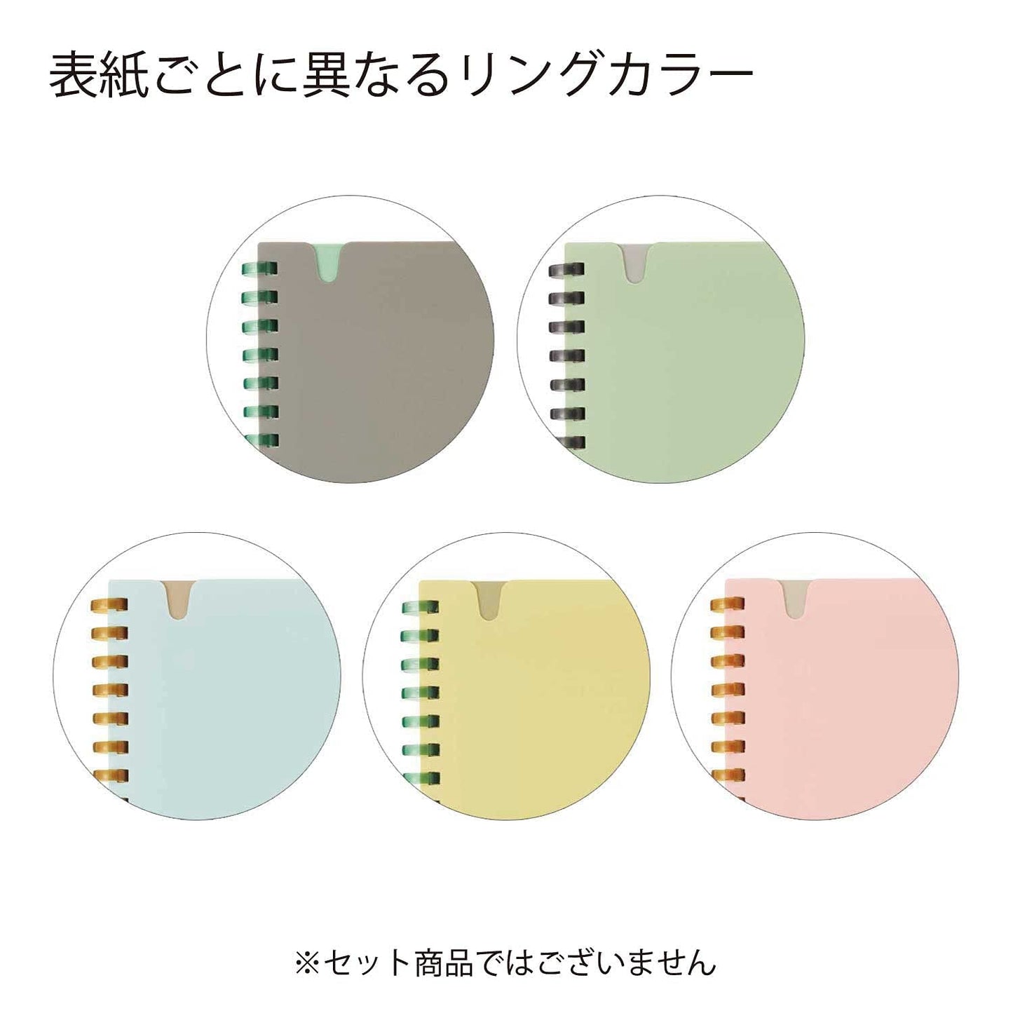 KOKUYO Sooofa Soft Ring Notebook, 0.2 inch (4 mm) Grid Ruled, 80 Sheets, B6 Deformation, Set of 5 Colors, Japan Import (SU-SV748S4)
