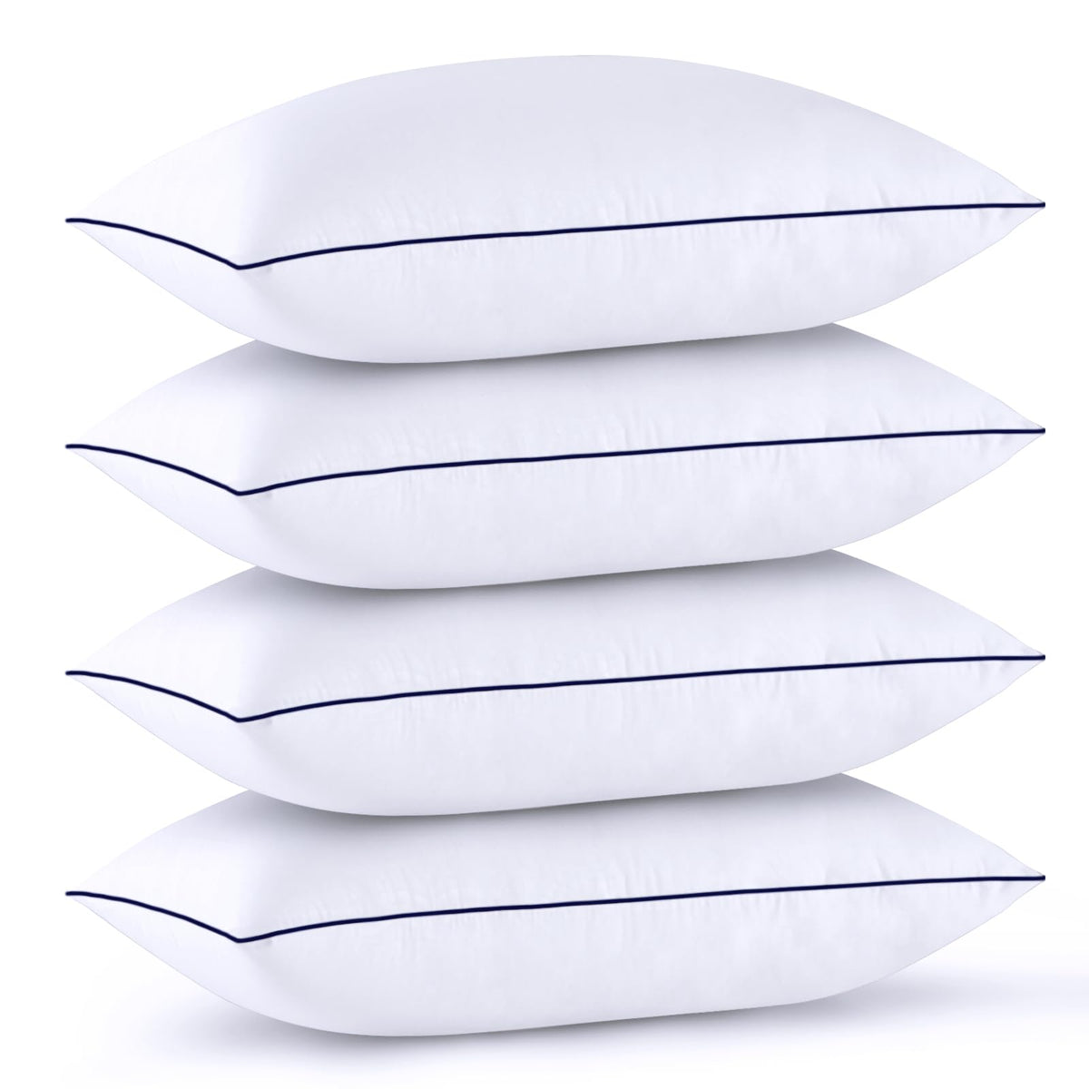 King Size Pillows Set of 4 - Bed Pillows for Sleeping 4 Pack, Cooling Supportive Hotel Pillows with Premium Soft Down Alternative Fill for Side Stomach and Back Sleepers