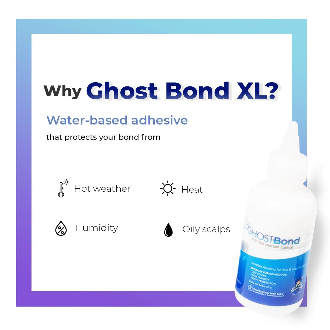 3 Bottles Ghost Bond XL 1.3OZ Hair Replacement Adhesive Invisible Bonding Glue Light Hold for Poly and Lace Hairpiece, Wig, Toupee Systems(Pack of 3)