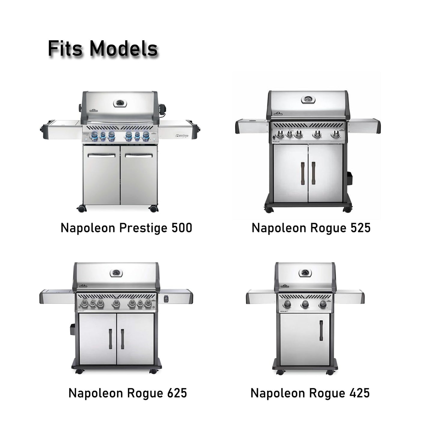 BBQSAVIOR SC13 BBQ Replacement Parts for Napoleon Prestige 500 PRO 500 Napoleon Rogue Series 525 625 425 Stainless Steel 7 Sear Plates and 4 Burner Tubes