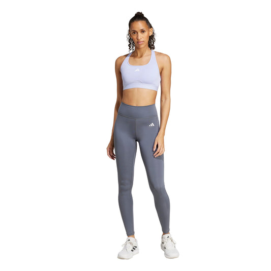 adidas Womens Optime Essentials Stash Pocket Full-Length Training Leggings,Onix/White,Large