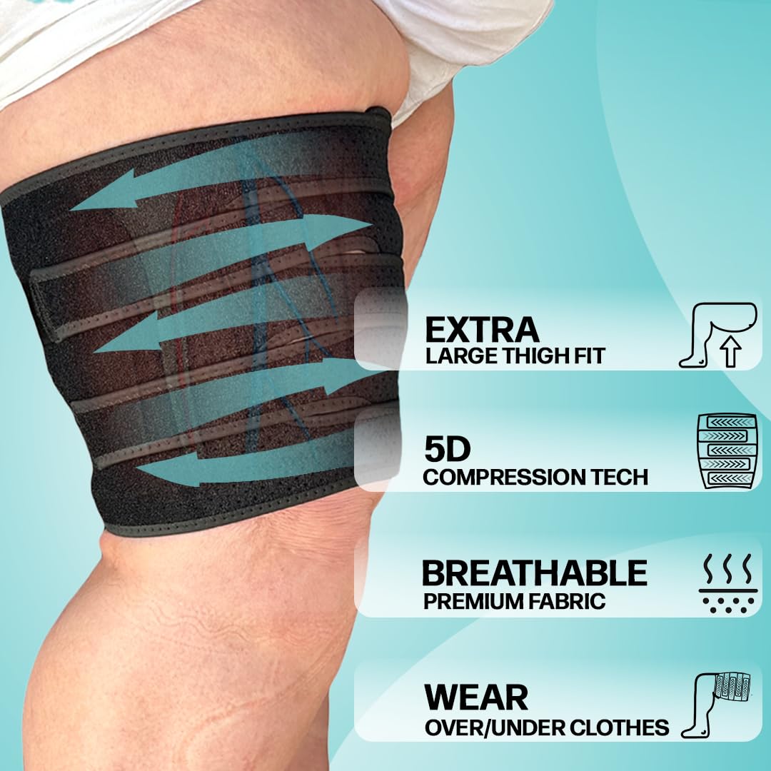 Beltwell® - The Adjustable Thigh Compression Wraps For Big Swollen Upper Legs (1 Wrap) (XXL-TALL)