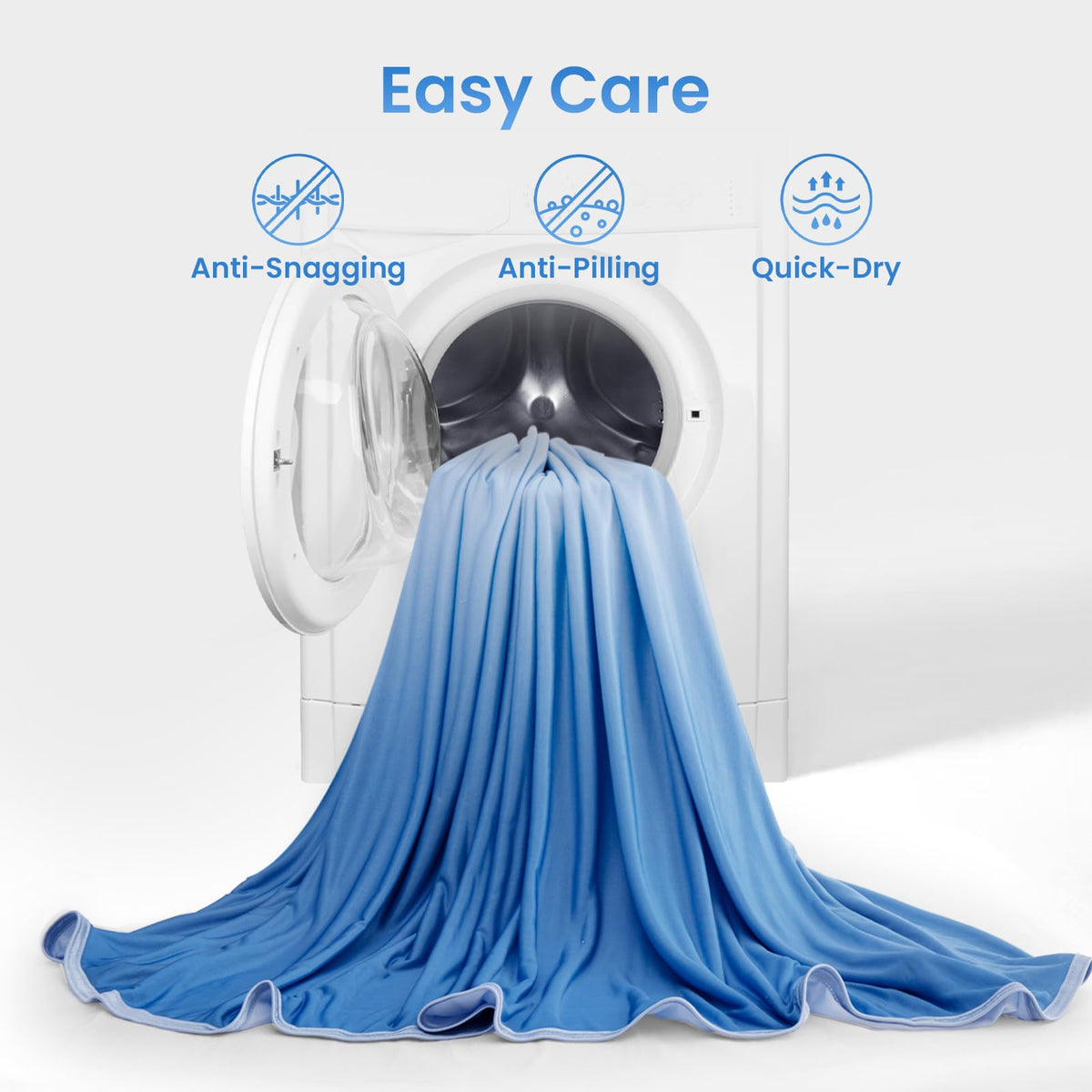 Gradient Cooling Blanket,Luxear Double-Sided Cooling Summer Blanket Throw Size Q-Max>0.5, Arc-Chill Cool Blanket for Hot Sleeper & Night Sweats,Breathable Light Blanket for Bed Couch Sofa,90”X108”Blue