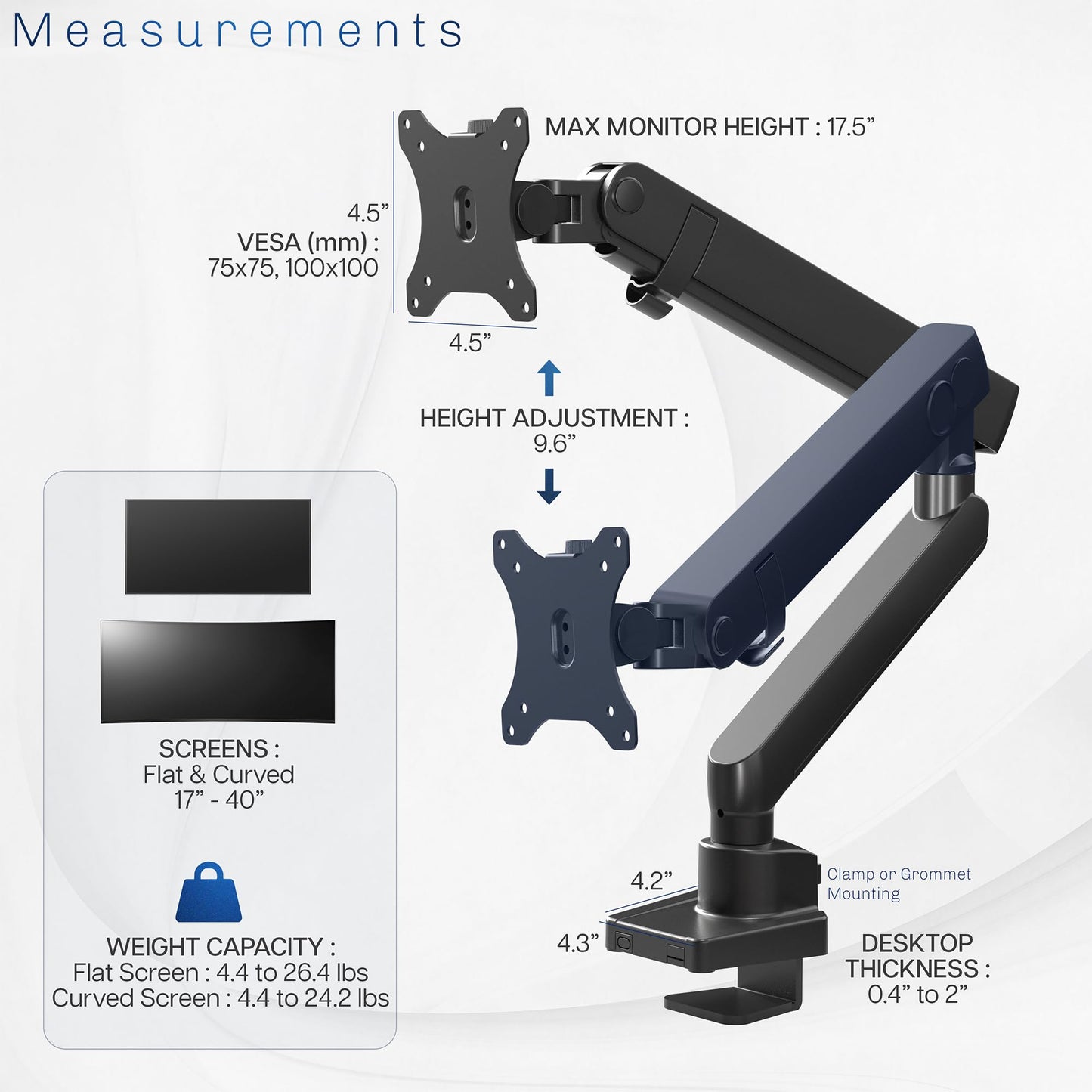 VIVO Premium Aluminum Full Motion Single Monitor Desk Mount Stand with Lift Engine Arm, Fits Screens up to 32 inches, STAND-V101BB