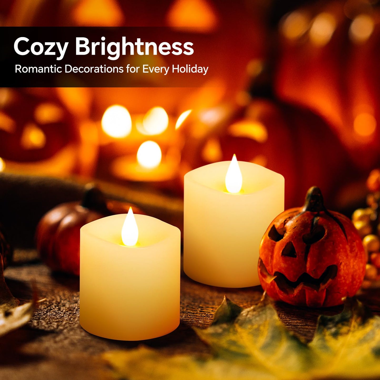 3x3 Flickering Flameless Candles Set of 3, Real Wax Pillar LED Candles with Battery Candles Flickering,with Timer, 3 inch Flameless Candles with Remote,battery powered candles, for Party/Wedding,Ivory