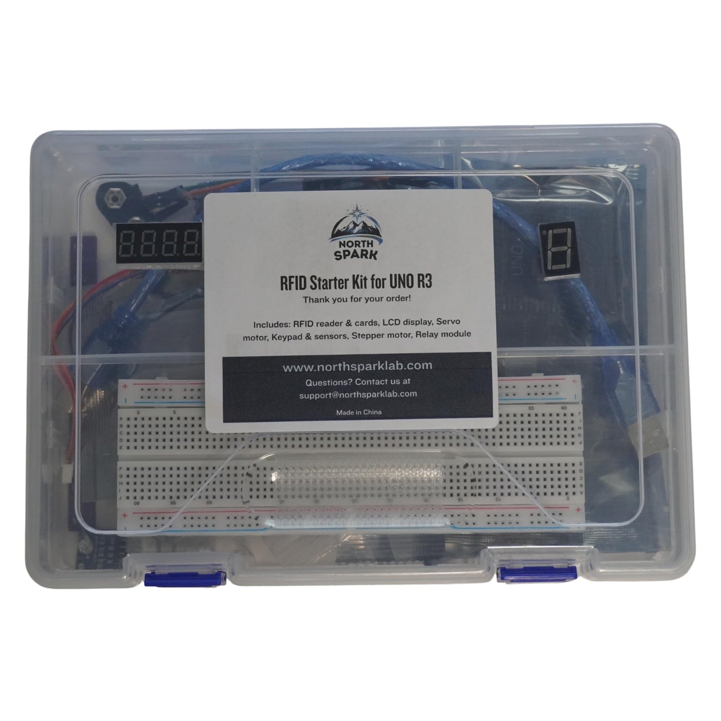 UNO R3 Starter Kit – 40PCS Electric Circuit & STEM Electronics Learning Kit, UNO R3 Compatible Board with Breadboard, Sensors, RFID, Motors & Components for Beginners & Hobbyists