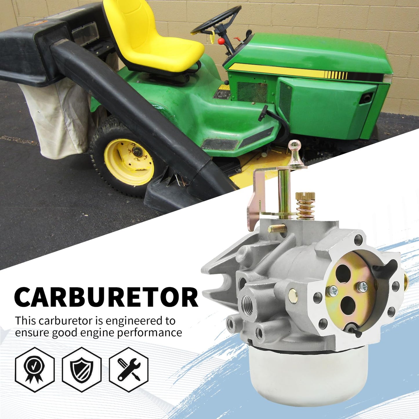 Carburetor Kit Replacement for Kohler K321 K341 Cast Iron 14HP 16HP Engine, John Deere 316 214 300 312 314, Club Cadet 1600 1650