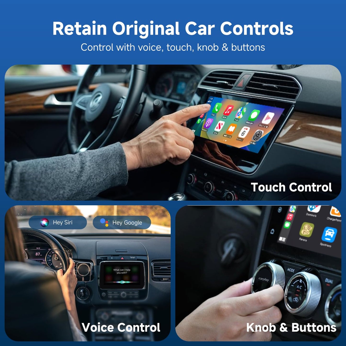 D7 Mini Wireless CarPlay & Android Auto Adapter 2-in-1, 2026, Alloy Shell, Compatible with 2016+ Factory-installed Wired CarPlay/Android Auto Car, Plug & Play Car Play Dongle for iPhone & AndroidPhone