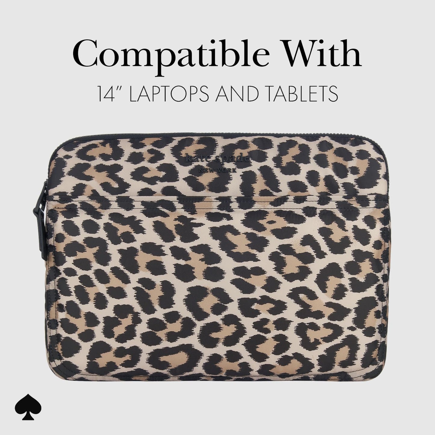 kate spade new york Puffer Laptop Sleeve 14 Inch - Classic Leopard - for 13 to 14 inch MacBook Pro M3 Max/M3/M2/M2/M1 Max/M1 Pro