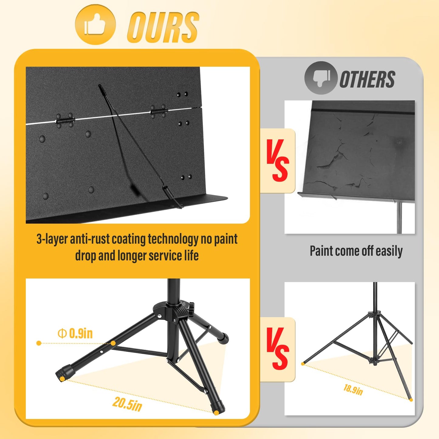 Portable Folding Music Stand,Adjustable Height Sheet Music Stand (32" to 56"), 180° Tilt Tray with Carrying Bag,for Band, Travel & Home (32-56inch)