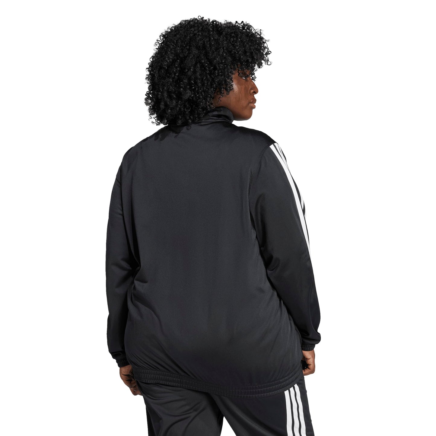 adidas Womens Tricot 3-Stripes Track Top,Black/White,Medium