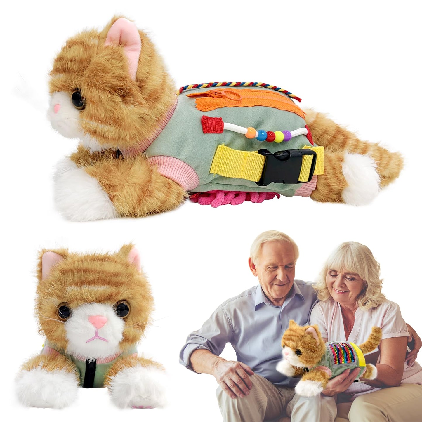 Fidget Blanket for Elderly with Dementia, Alzheimers Products, Sensory Fidget Blanket Dementia Activities for Seniors and Elderly Busy Blanket