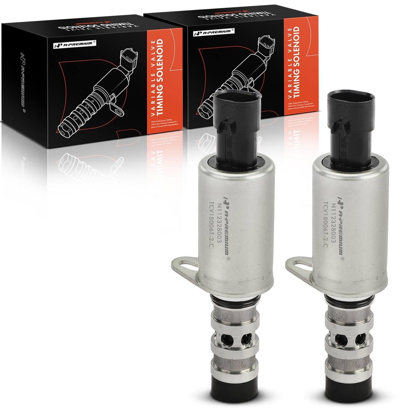 A-Premium 2-PC Intake and Exhaust Engine Variable Valve Timing (VVT) Solenoid Compatible with Chevrolet Cruze 2011-2015, Cruze Limited 2016, Sonic, Trax, Aveo, Aveo5 & Pontiac G3 & Saturn Astra