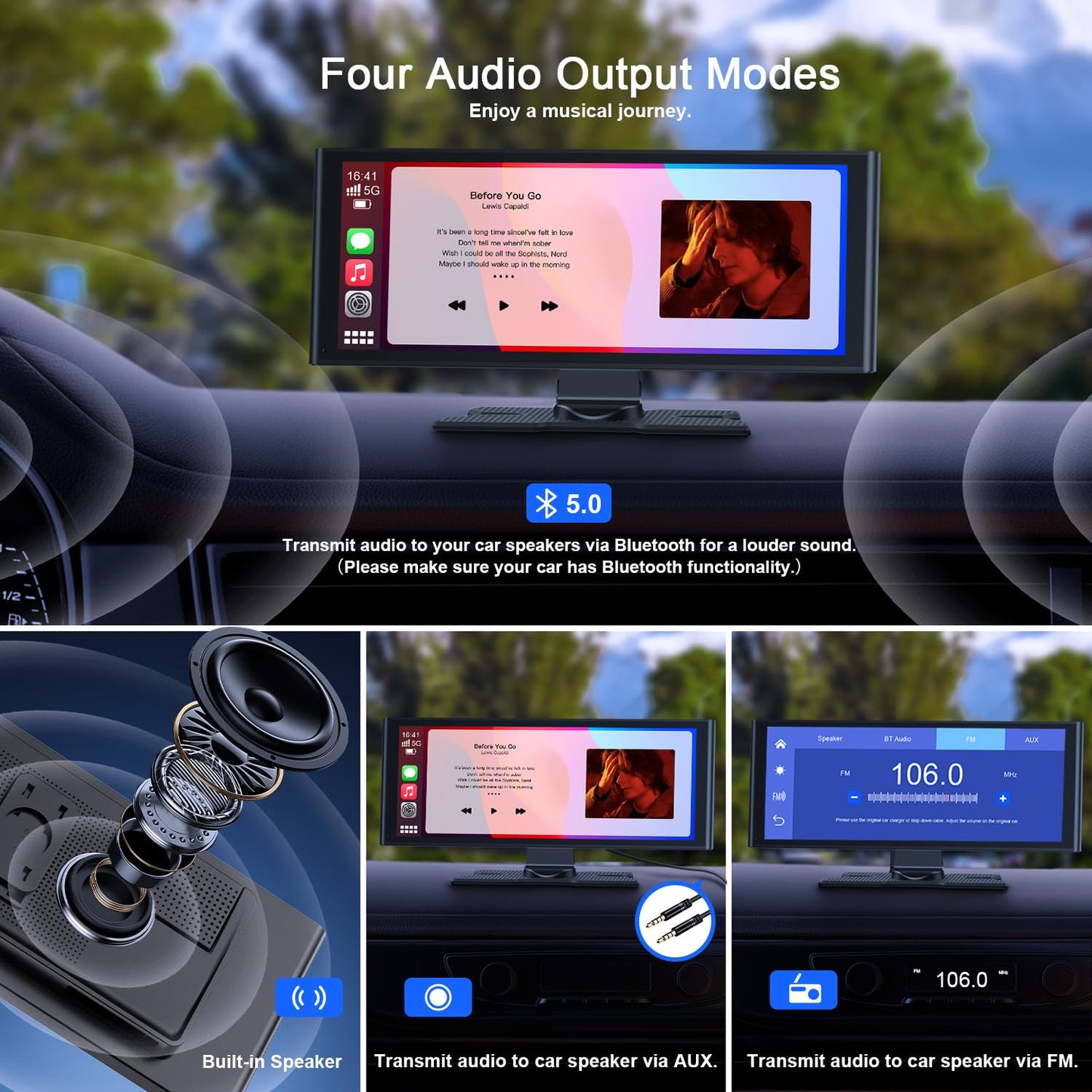 Avylet 9.26" Carplay Screen for Car, Portable Wireless Carplay Compatible with A-pple Carplay&Android Auto, OTA Upgrade, Backup Camera, Voice Control, GPS Navigation, Touch Screen for All Vehicles