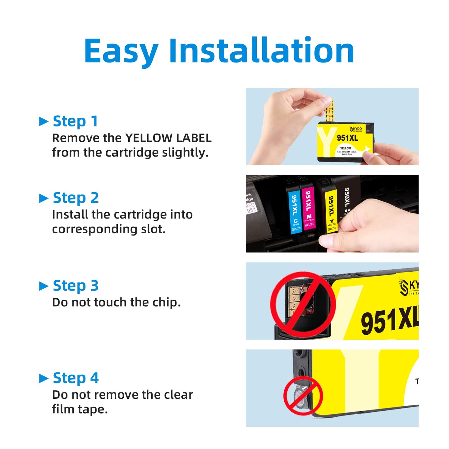 950XL 951XL Ink Cartridges Comb Pack, 5-Pack, 8600 Ink Cartridge, Replacement for HP 950 XL 951 XL Ink Cartridge, Work with OfficeJet Pro 8600 8610 8620 8100 8630 8660 8640 276DW 251DW Printer