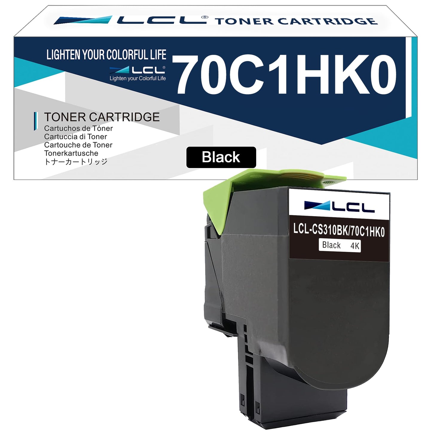 LCL Compatible Toner Cartridge Replacement for LEXMARK 70C0H10 700H1 70C1HK0 701HK 70C10K0 701K 4000Pages (Black) for Lexmark CS310 CS310n CS310dn CS410 CS410n CS410dn Cs410dtn CS510 CS510de CS510dte