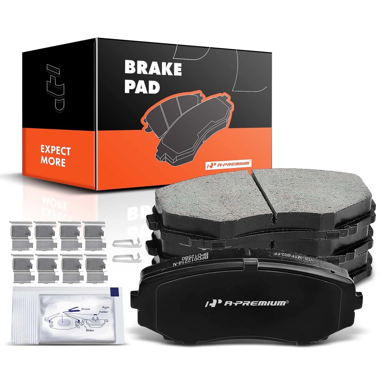 A-Premium Front Ceramic Disc Brake Pads Set Compatible with Select Ford, Lincoln and Mazda Models - Edge 2007-2016, MKX 2007-2015, CX-5 2019-2021, CX-7 2007-2012, CX-9 2007-2021, with Hardware, 4 Pcs