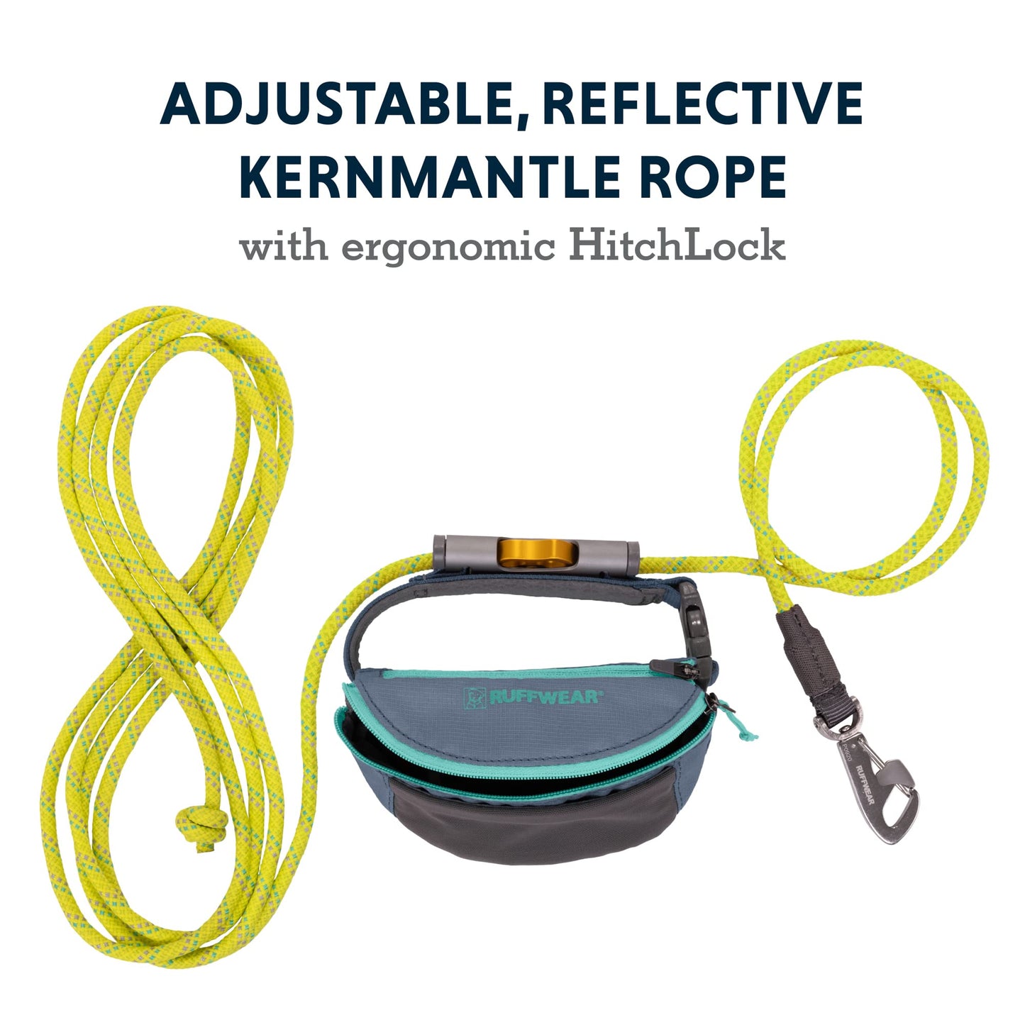 Ruffwear, Hitch Hiker Dog Leash, Adjustable Leash & Hitching System for Camping & Hiking, Slate Blue