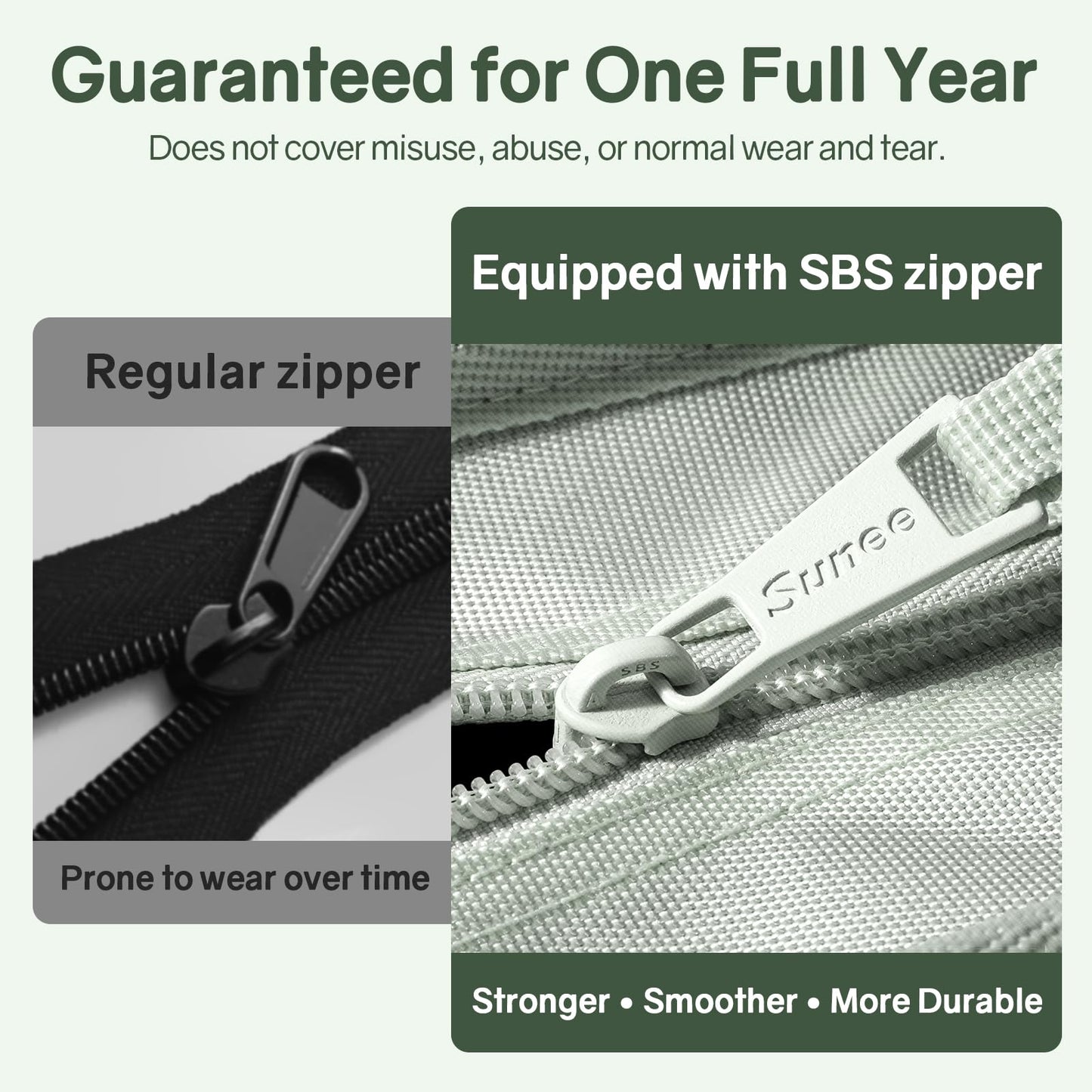SUNEE Zippered Binder Bag with Handle, 2-Inch 3-Ring O-Ring, 500-Sheet Capacity, Includes Zip Pocket, 5-Tab Expanding File Folder, Multi-Pocket Organizer Binder for Middle School, Sage Green