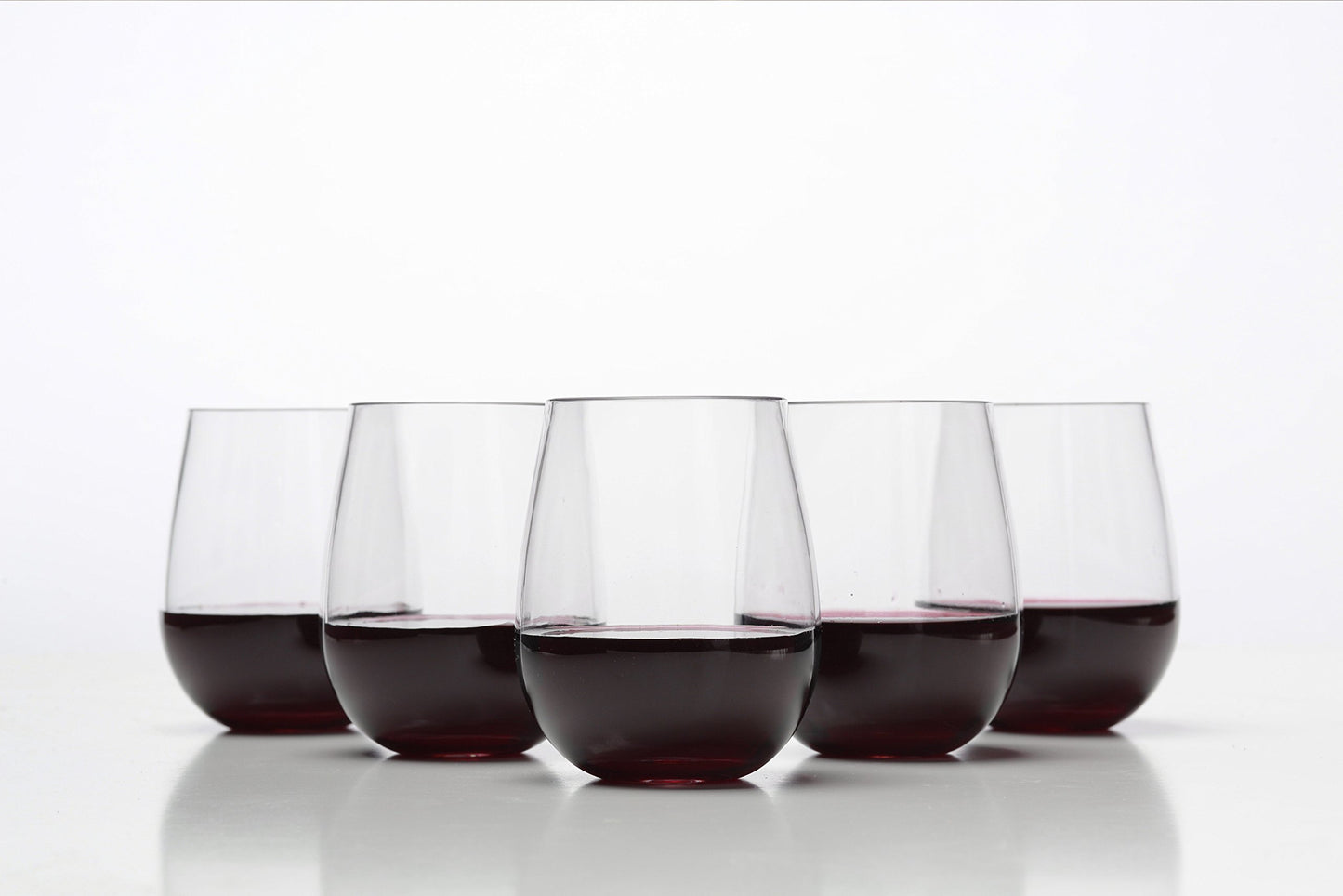 Urbanity Unbreakable Wine Glasses Set of 8 -Tritan Shatterproof Plastic Indoor & Outdoor Wine Glasses for Camping & Parties -Dishwasher Safe, Unbreakable, Stemless, Crystal Clear, BPA Free - 16oz