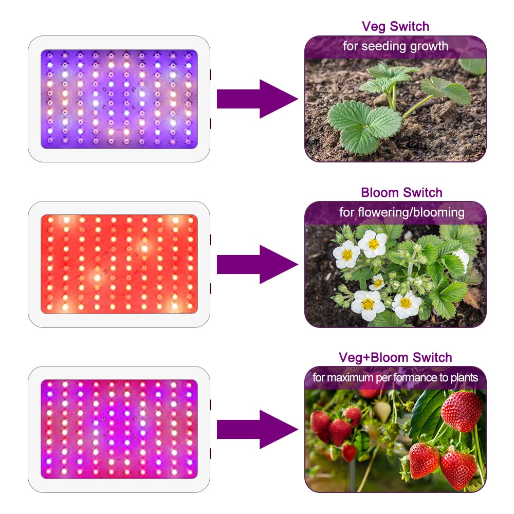 LED Grow Lights, 2024 Newest 1000 Watt LED Full Spectrum Sunlike Lamp for Indoor Plant with Daisy Chain Function,Temperature Humidity,Growing Light Seedling Veg Bloom Three Modes 3.5x3.5/4.5x4.5ft