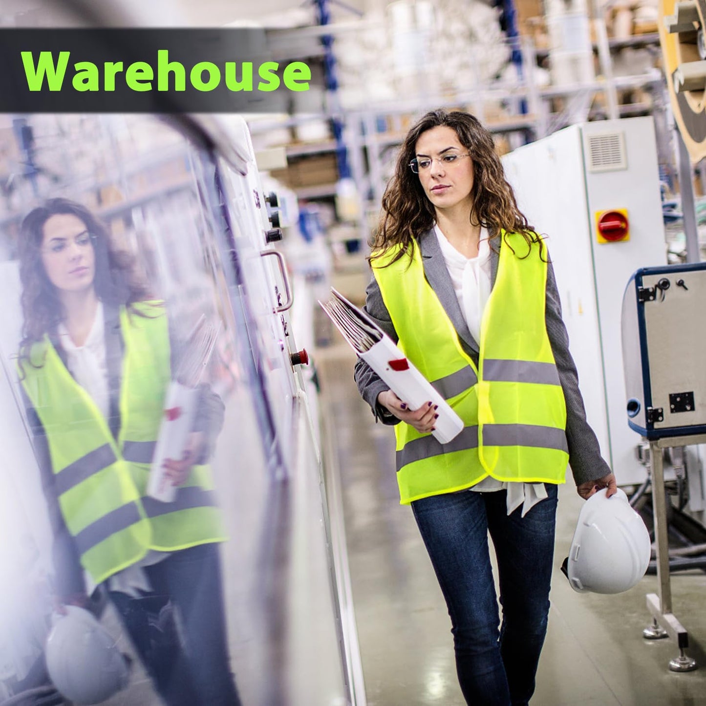 20 Pack Reflective Safety Vests, High Visibility Mesh Security Vest Bulk Work Vest with Silver Strip for Men Women Work Cycling Runner Volunteer Construction Neon Yellow