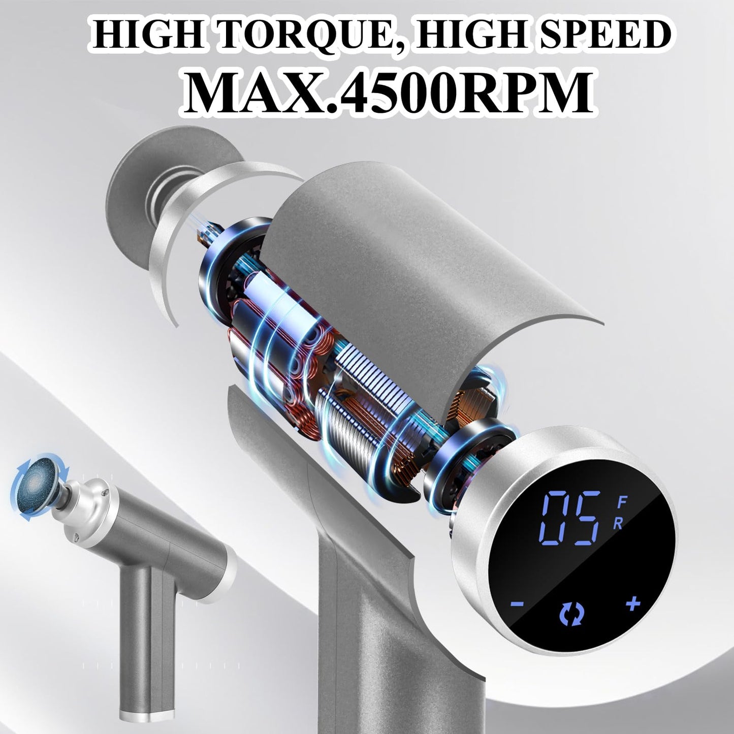 Callus Remover for Feet 4500rpm, Professional Electric Foot Callus Remover Adjustable Speed Foot File Electric Foot Sander Grinder Pedicure Tool Women Men Use (Gray)