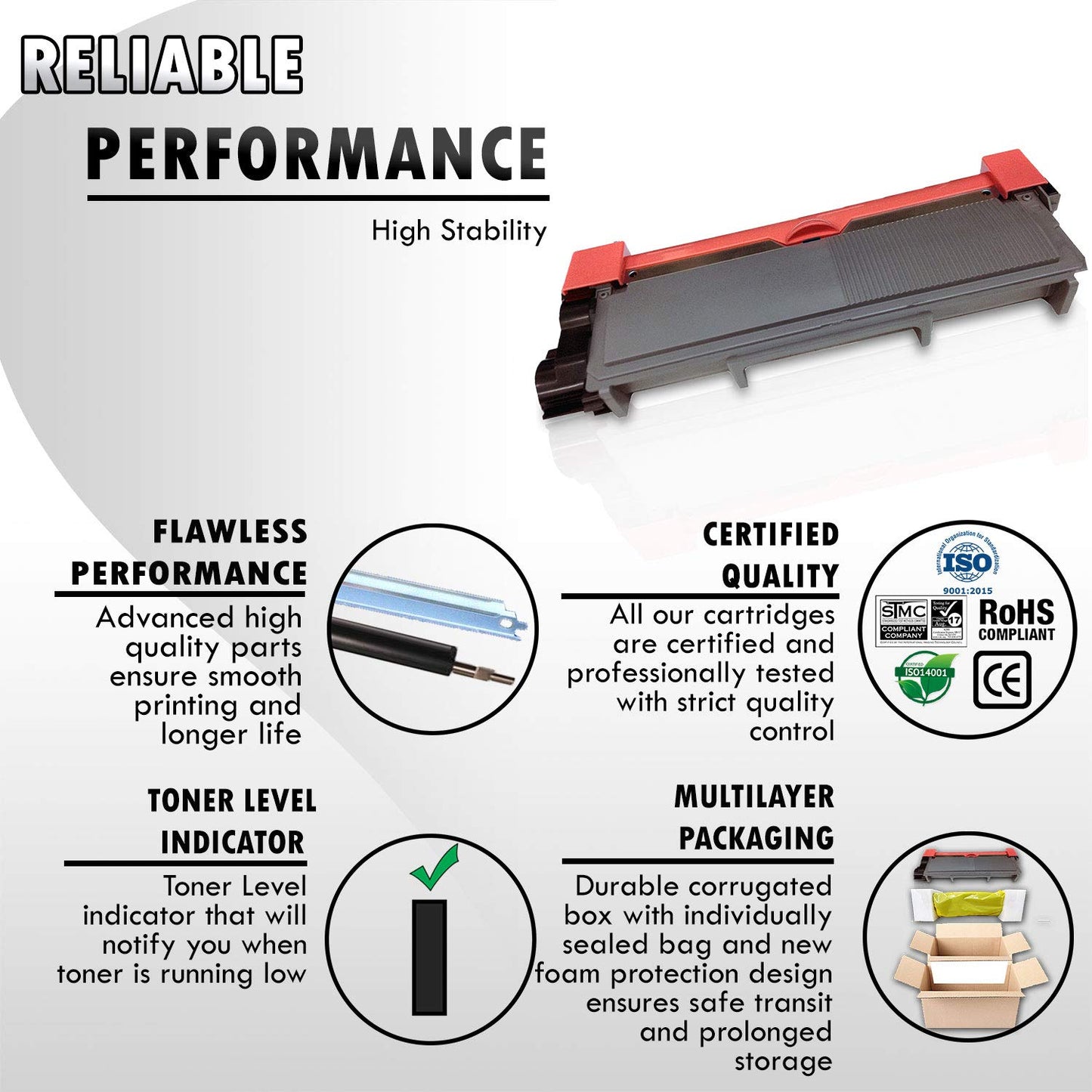 4 High Yield Inkfirst® Toner Cartridge TN-660 (TN660) Compatible Remanufactured for Brother TN-660 Black HL-L2300D HL-L2305W HL-L2320D HL-L2340DW HL-L2360DW HL-L2380DW DCP-L2520DW DCP-L2540DW MFC-L2700DW MFC-L2720DW MFC-L2740DW