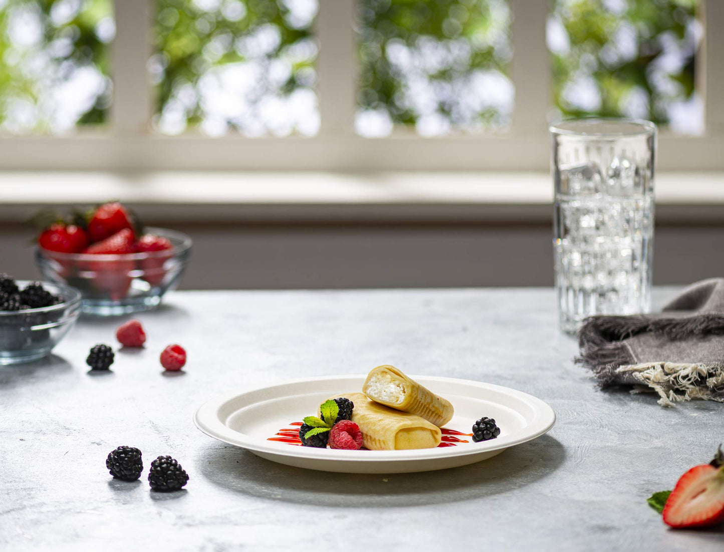 Gusto [9 Inch - 250 Pack Heavy-Duty White Paper Plates, 100% Compostable, Eco-Friendly - Biodegradable Disposable Plates, Sugarcane Paper Plates - Formerly Comfy Package